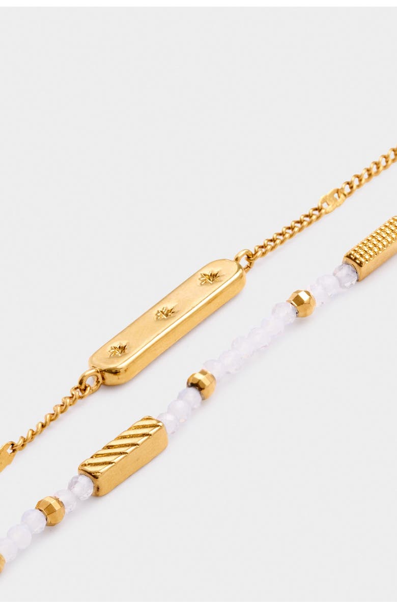 Katie Loxton Birthstone Bracelet 'June' in Moonstone, Alternate, color, June