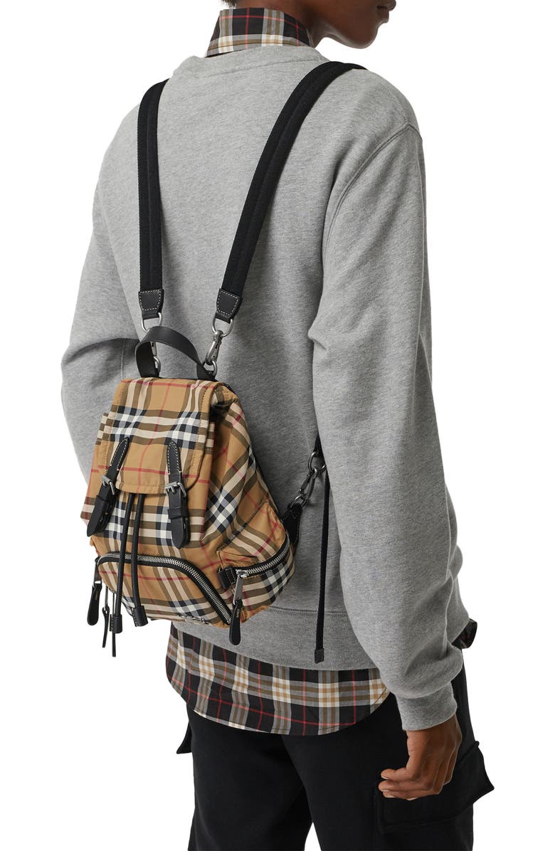 Burberry Small Rucksack Vintage Check Nylon Backpack, Alternate, color,