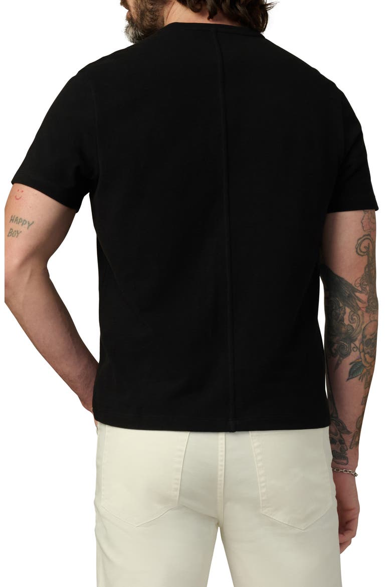 Modern Cotton Piqué Henley, Alternate, color, BLACK