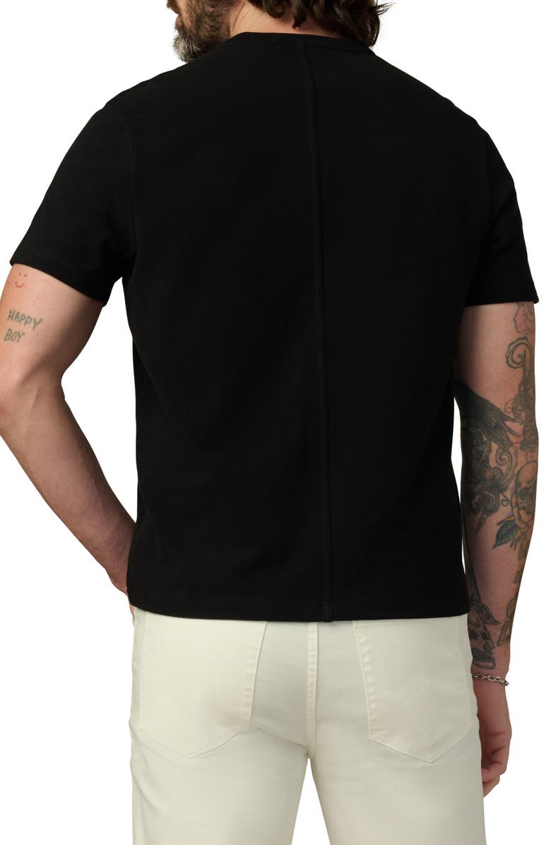 Joe's Modern Cotton Piqué Henley, Alternate, color, Black