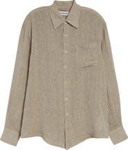 OUR LEGACY Above Linen Blend Button-Up Shirt