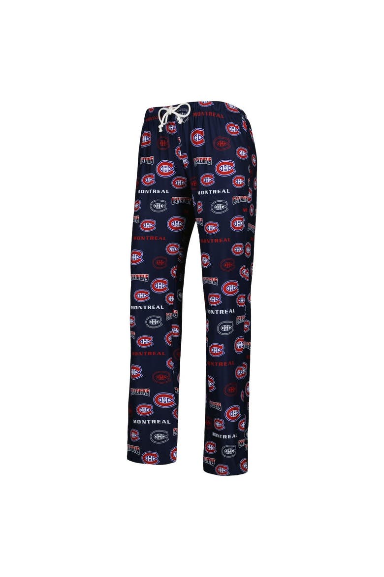 Women's Concepts Sport Navy Montreal Canadiens Breakthrough Allover Logo Sleep Pants, Alternate, color, Navy