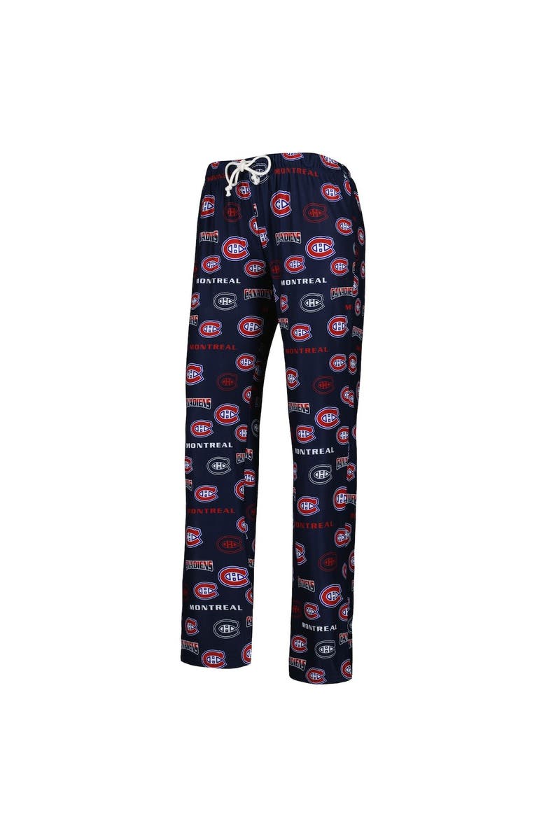 CONCEPTS SPORT Women's Concepts Sport Navy Montreal Canadiens Breakthrough Allover Logo Sleep Pants, Alternate, color,