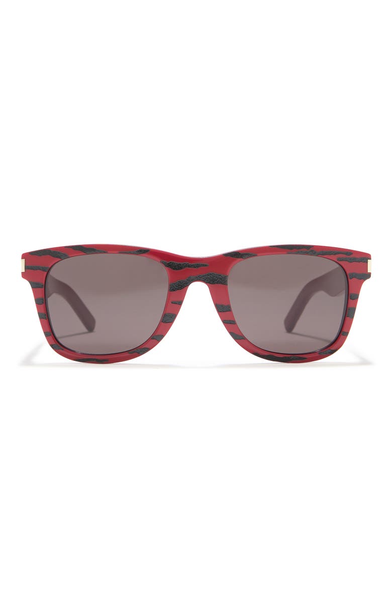 50mm Animal Print Sunglasses, Main, color, RED BLACK