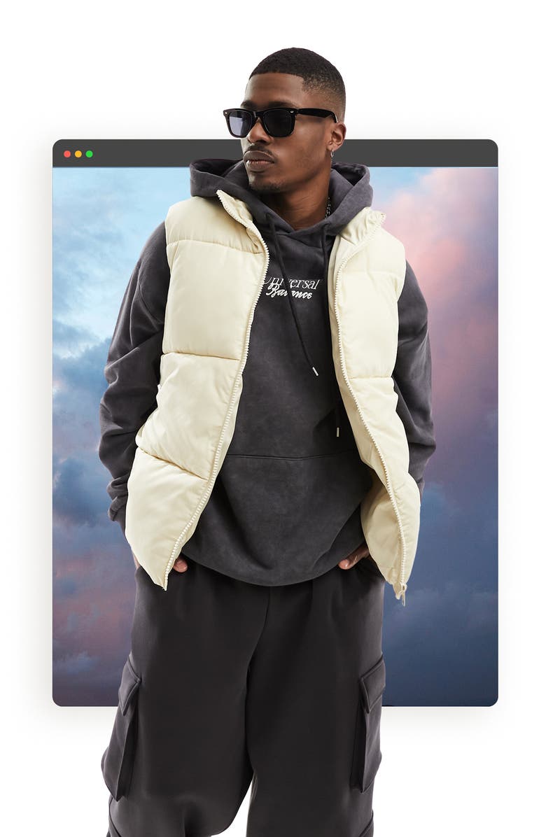 ASOS DESIGN Puffer Vest, Main, color, 