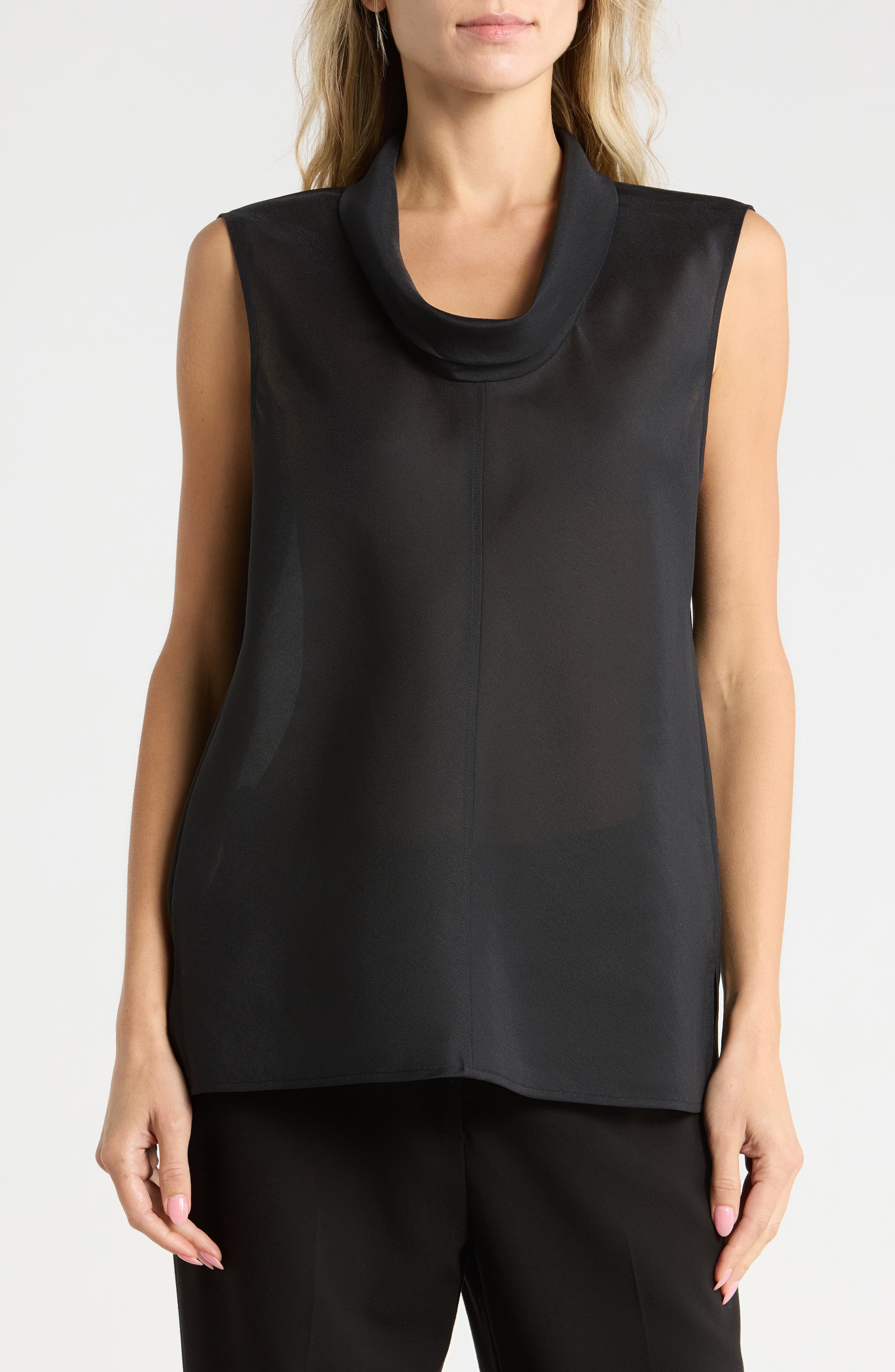 Cowl Neck Slub Shell Top