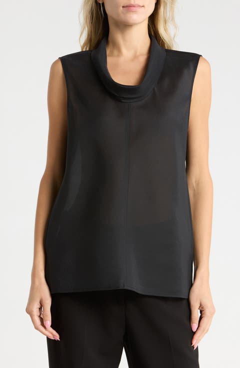 Cowl Neck Slub Shell Top