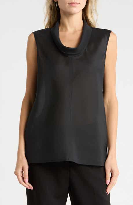 Cowl Neck Slub Shell Top