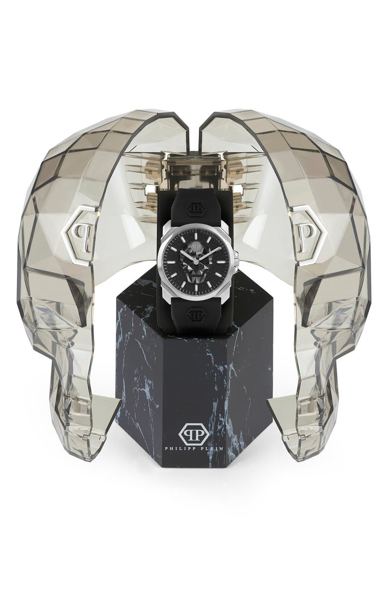 PHILIPP PLEIN SPORT Two Hand Quartz Silicone Strap Watch, 40mm, Alternate, color,