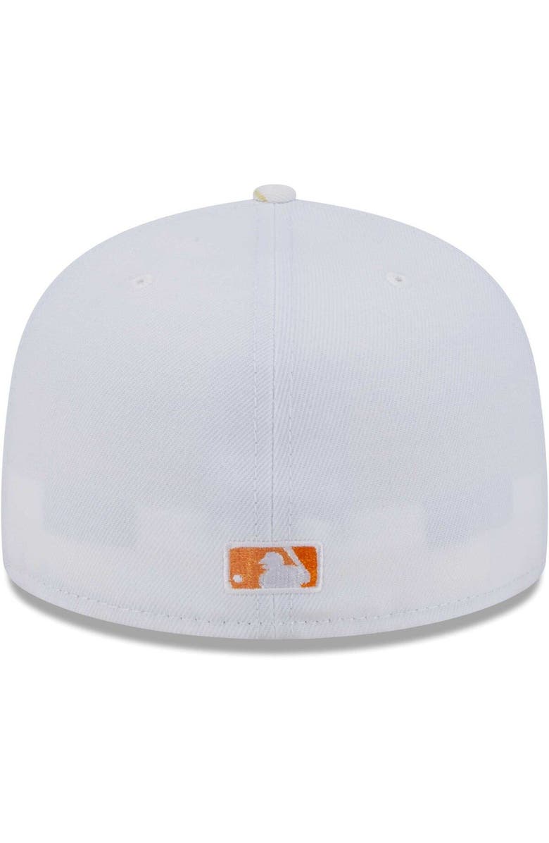 New Era Men's New Era White/Orange Oakland Athletics Flamingo 59FIFTY Fitted Hat, Alternate, color,