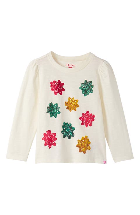 Kids' Festive Bows Cotton Graphic T-Shirt (Toddler, Little Kid & Big Kid)