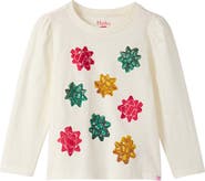 Hatley Kids' Festive Bows Cotton Graphic T-Shirt