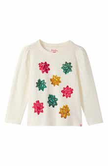 Kids' Festive Bows Cotton Graphic T-Shirt