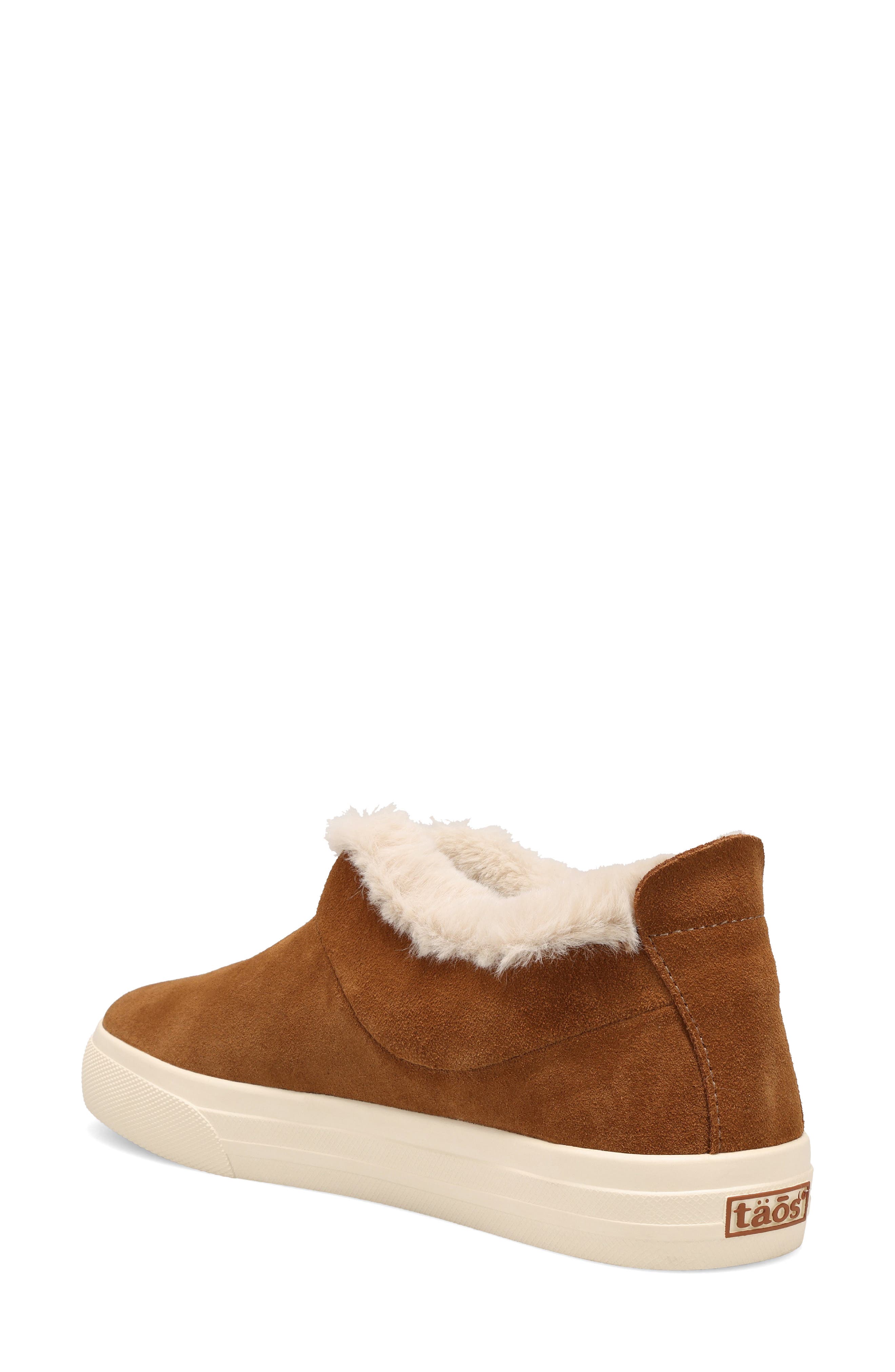 Mini Chic Water Resistant Faux Fur Ankle Bootie, Alternate, color, CHESTNUT SUEDE