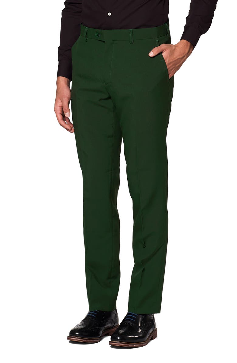 Glorious Green Trim Fit Suit & Tie