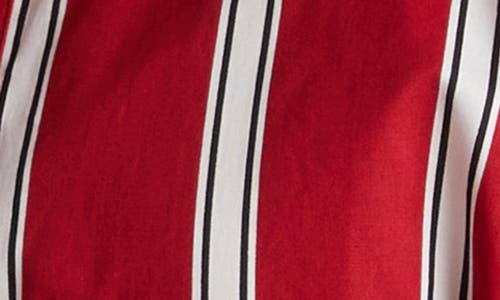 Universal Standard Henning X Us Madison Poplin Button-up Shirt In Red/white Stripe