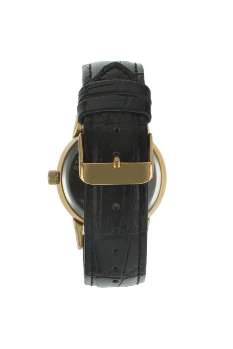 Sun-Moon Vintage Leather Strap Watch - 40MM, Alternate, color, White/Black