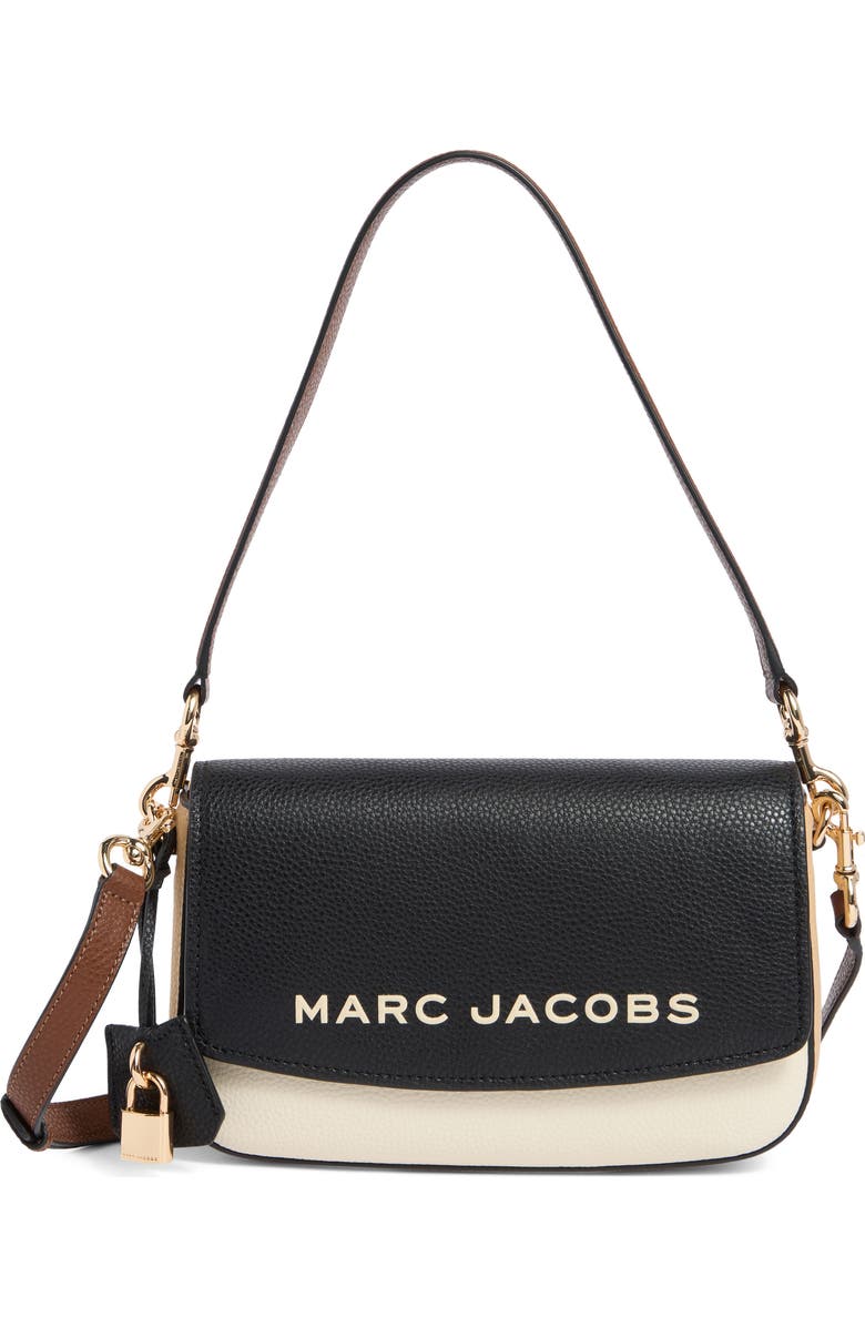 Marc Jacobs The Bold Saddle Leather Shoulder Bag, Main, color, Black Multi