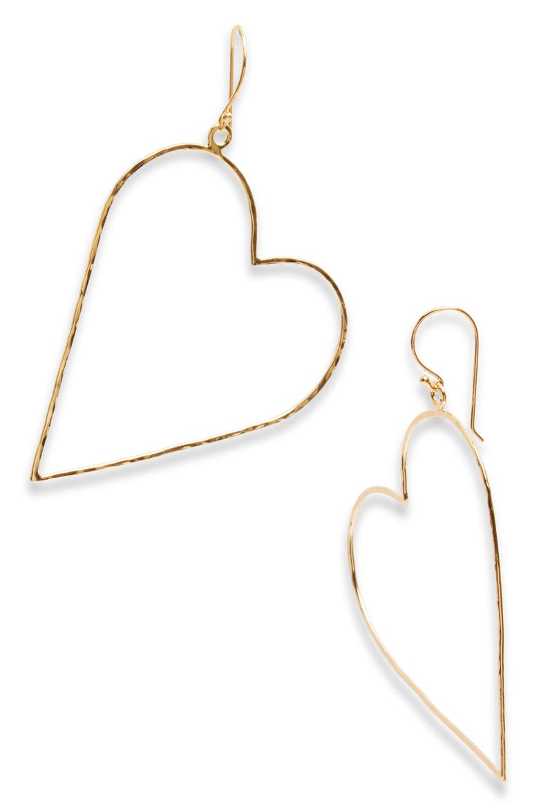 Classic Large Heart Drop Earrings, Main, color, GOLD