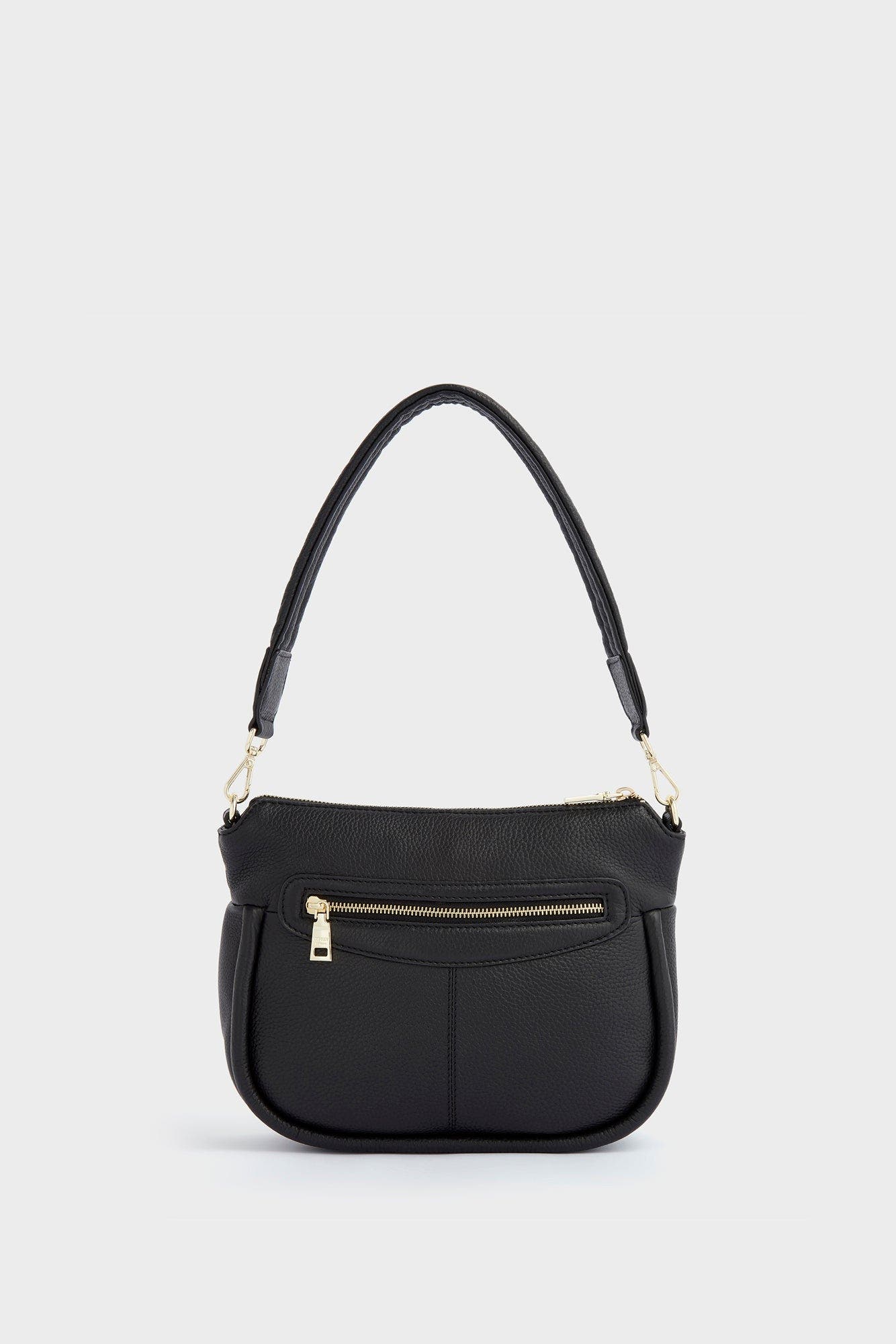 Osprey London The Hendrix Leather Shoulder Bag, Alternate, color, Black