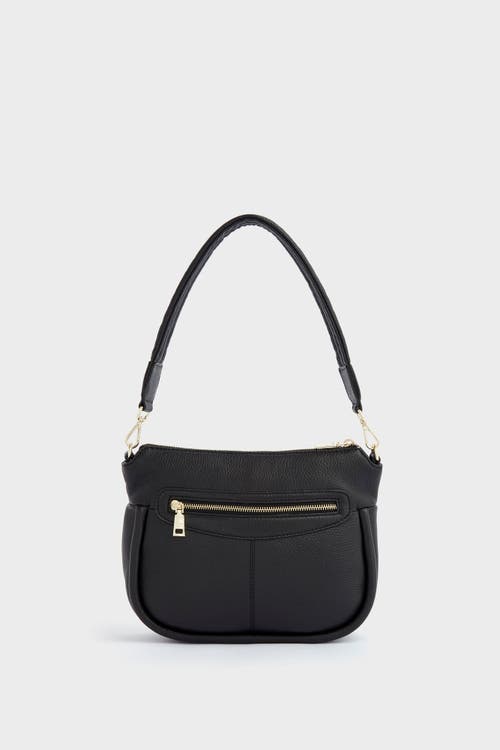 Osprey London The Hendrix Leather Shoulder Bag In Black