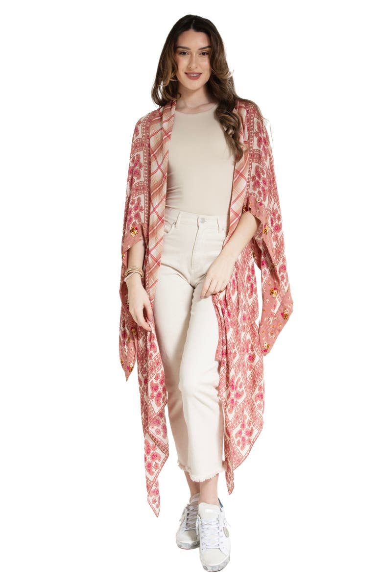 SAACHI Paisley Patchwork Drape Duster, Main, color, Ivory