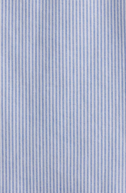 Frame Stripe Cotton Button-down Oxford Shirt In Blue Stripe