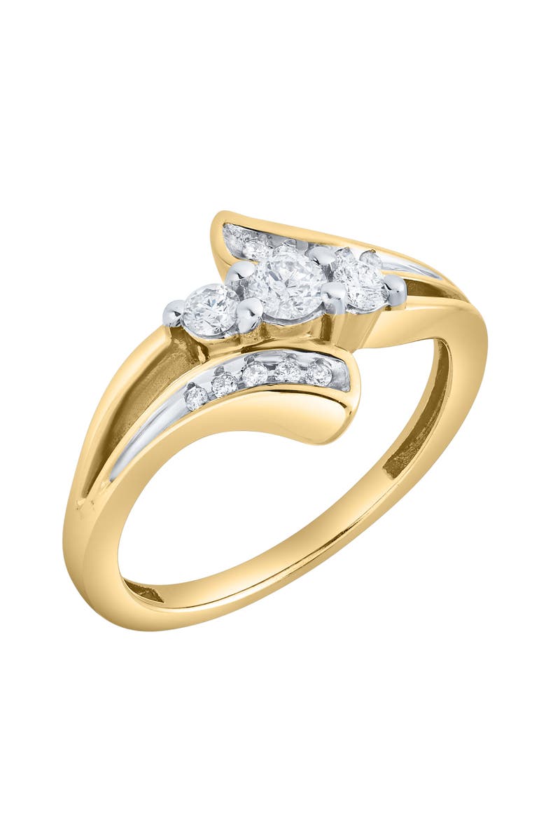 LuvMyJewelry Solynne 0.30 Ct 10K Gold Bypass Diamond Ring, Alternate, color, 10K Yellow Gold