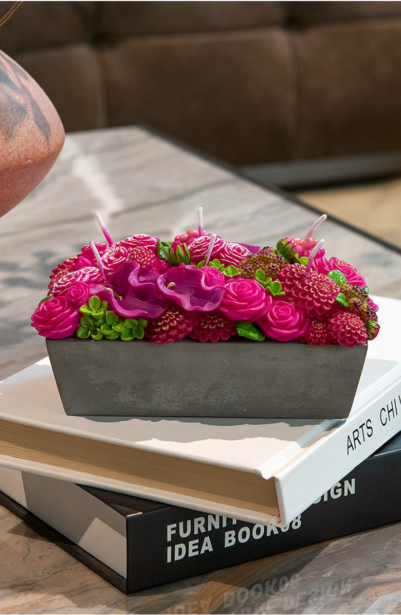 Southlake gifts Floral Fusion Arrangement Candle, Alternate, color, Pink Floral