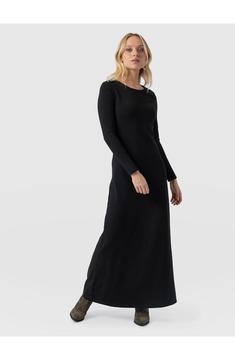 Saint + Sofia Runway Maxi Dress, Alternate, color, Black