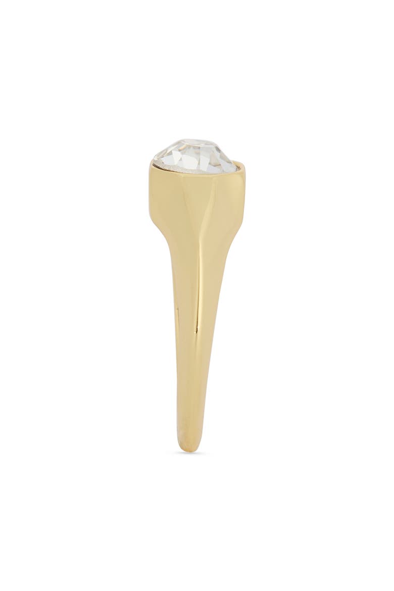 Hexagon CZ Signet Ring, Alternate, color, CLEAR/ GOLD