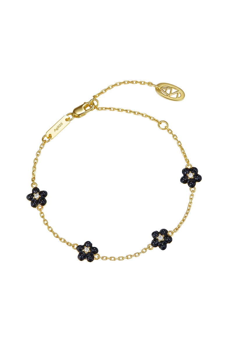 Anna Zuckerman Petit Daisy  Bracelet, Main, color, Black/Yellow Gold
