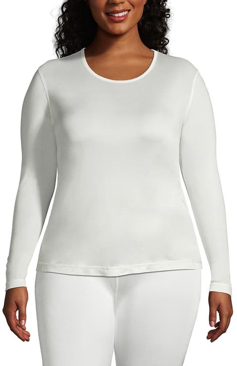 Silk Interlock Long Sleeve Crewneck Long Underwear Top