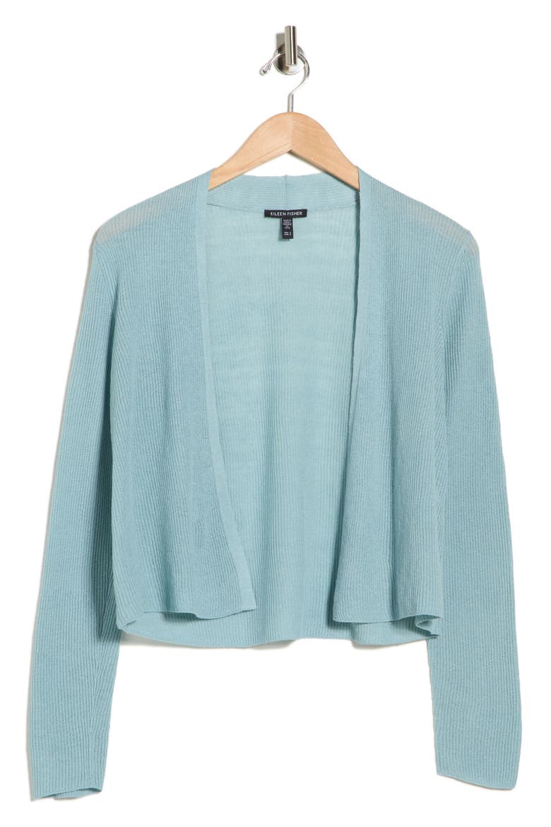 Organic Linen & Organic Cotton Cardigan, Alternate, color, SEAFOAM
