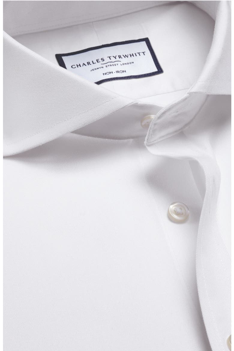 Extreme Cutaway Collar Non-Iron Twill Shirt, Alternate, color, White