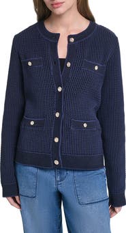 KARL LAGERFELD PARIS Four Pocket Cardigan