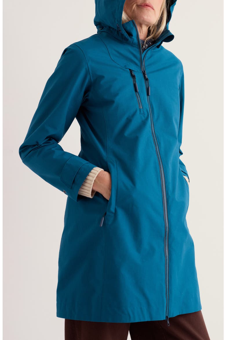 Coverack Waterproof Organic Cotton Raincoat with Removable Hood, Main, color, RAINCLOUD