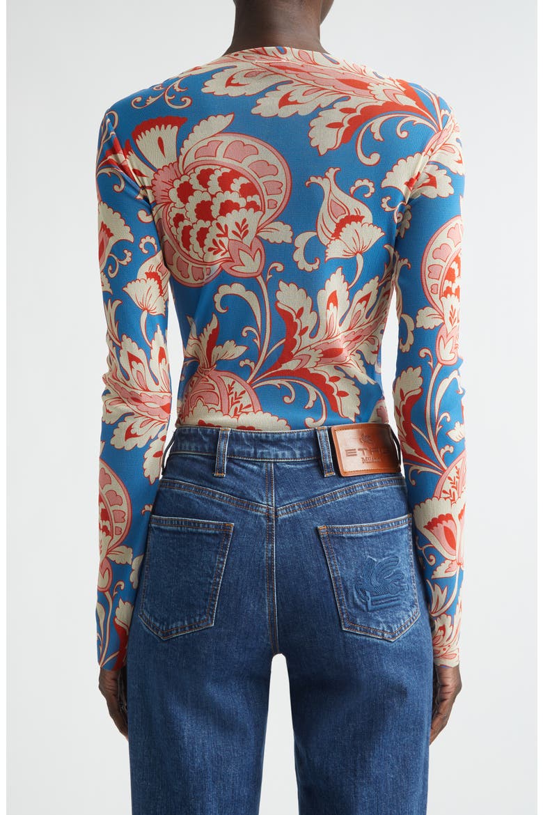 Paisley Print Mesh Top, Alternate, color, PRINT ON PALE BLUE BASE