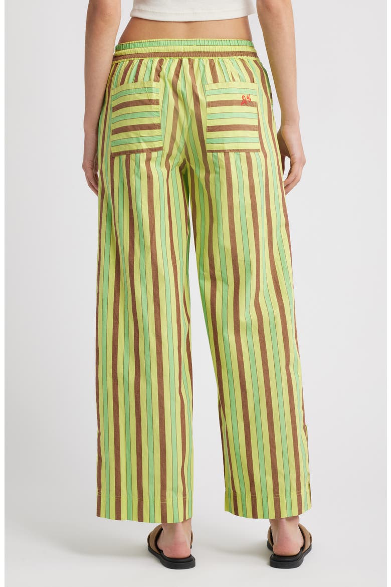 Ritik Tie Waist Wide Leg Organic Cotton Pants, Alternate, color, LIME