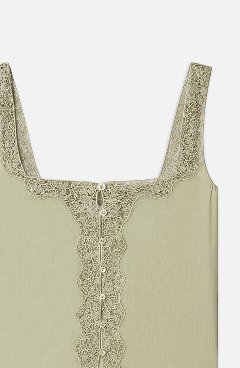 FRAME The Embroidered Crop Tank, Alternate, color, Sage