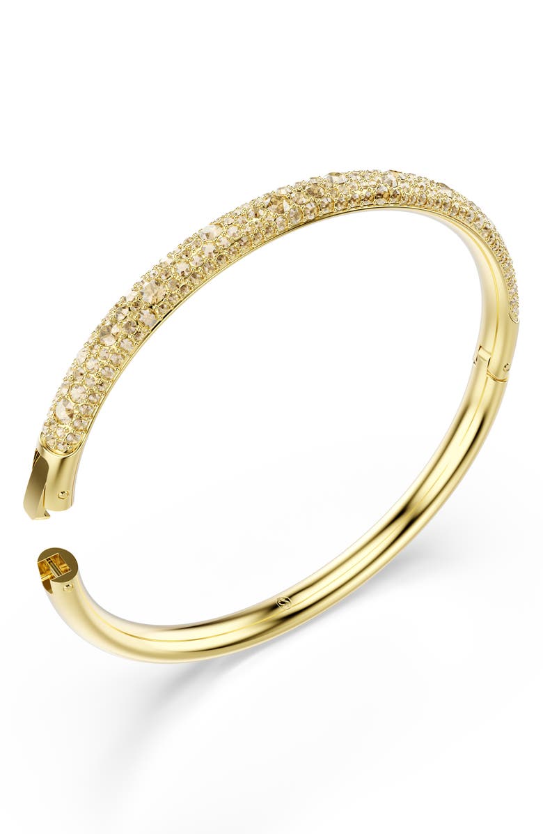 Swarovski Sublima Crystal Hinged Bangle Bracelet, Alternate, color, Gold