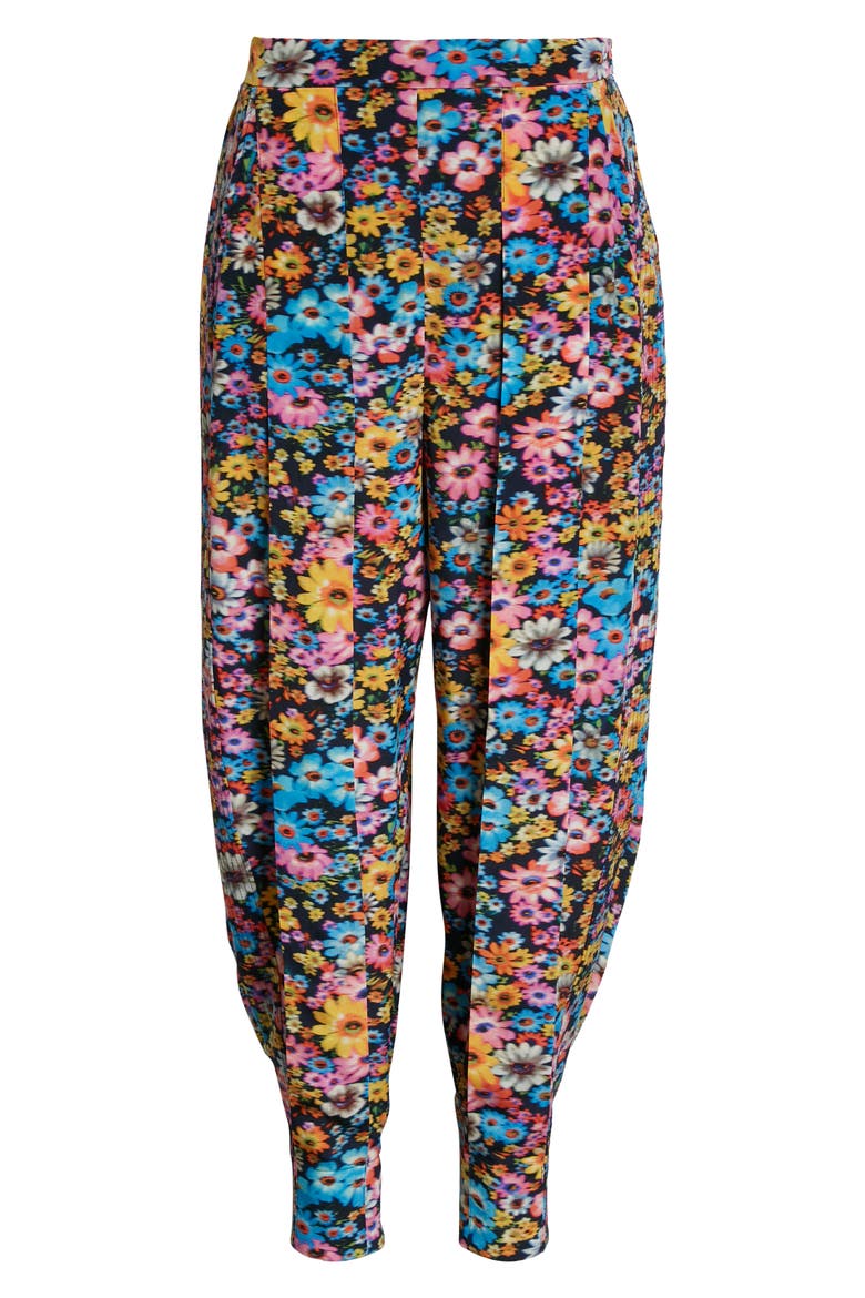 Christelle Floral Print Silk Joggers, Main, color, MULTICOLOR PINK