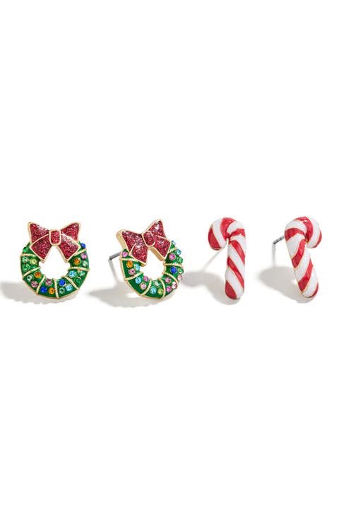Assorted 2-Pack Mint & Mistletoe Stud Earrings