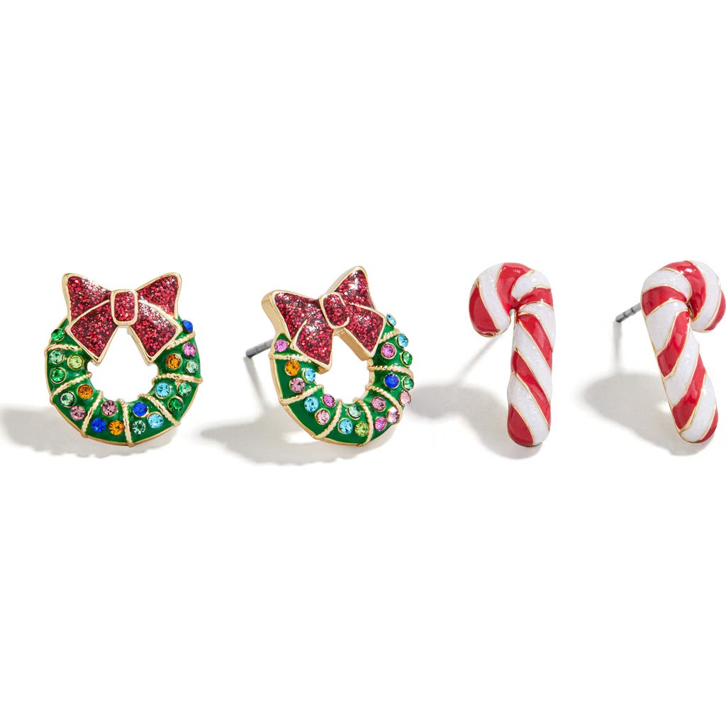 Baublebar Assorted 2-pack Mint & Mistletoe Stud Earrings In Multi