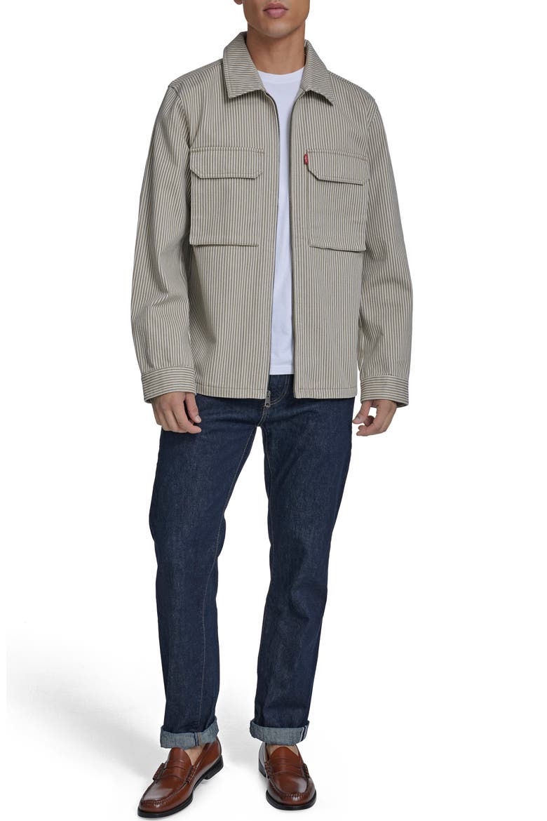 Lightweight Cotton Shacket, Alternate, color, TAUPE / OFF WHITE