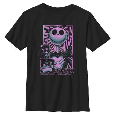 Boys The Nightmare Before Christmas Distressed Pink Jack Panels T Shirt