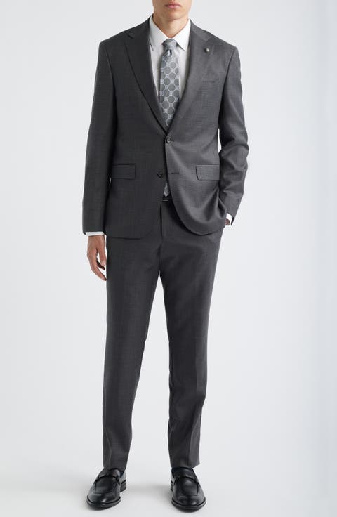 Esprit Contemporary Fit Charcoal Grey Slub Super 120s Wool Suit