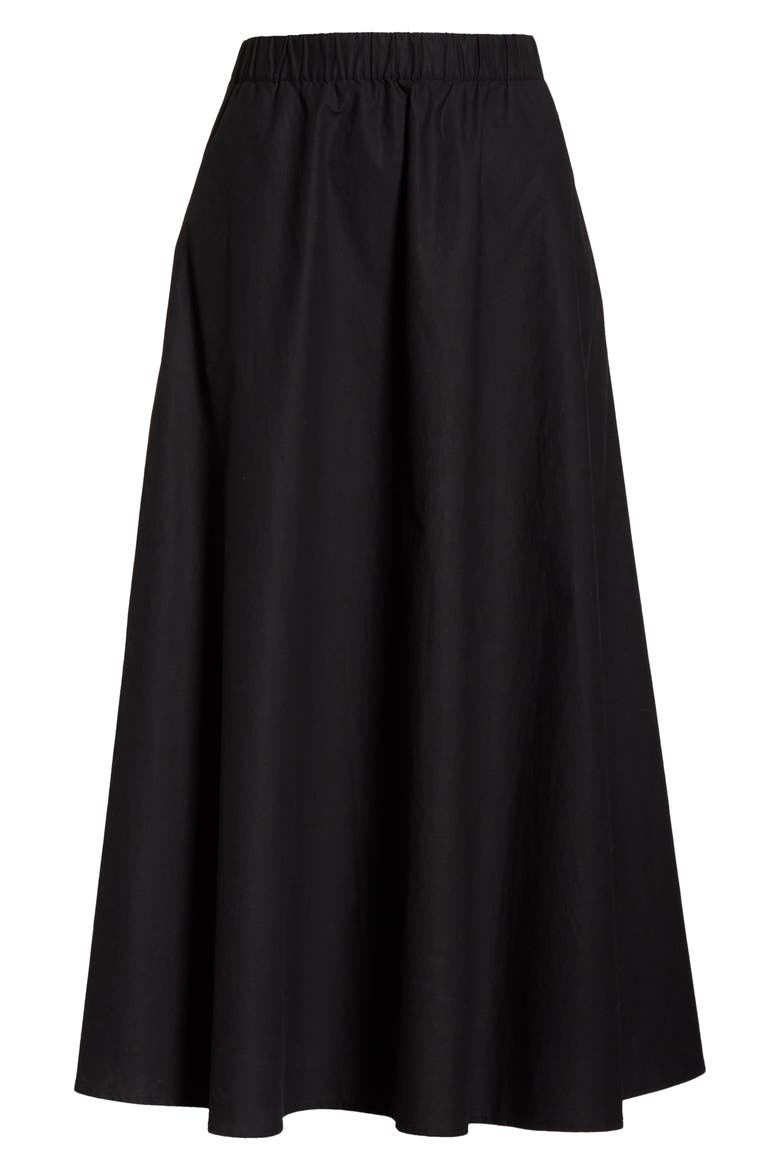 Organic Cotton Circle Skirt (Nordstrom Exclusive), Main, color, BLACK