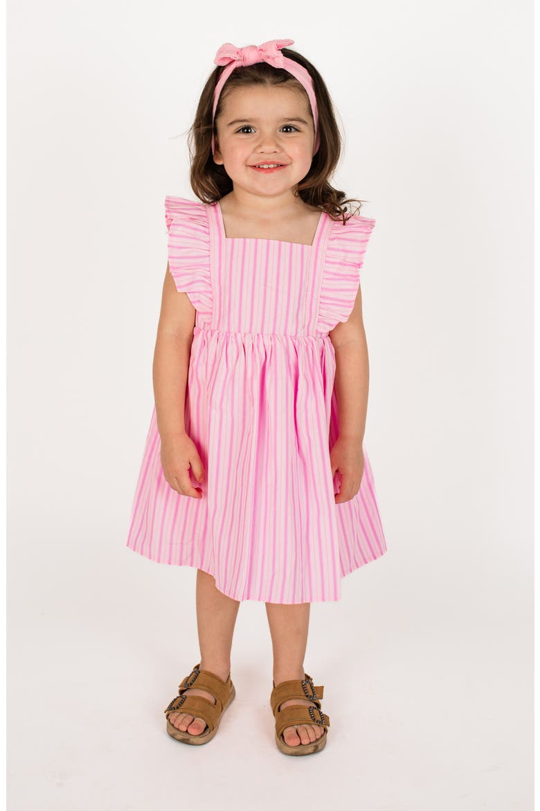 Kids' Stripe Pinafore Dress, Main, color, PINK
