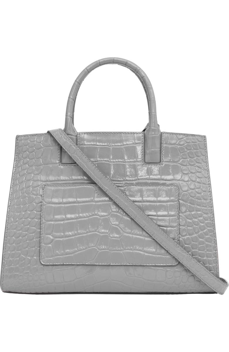 Burberry Medium TB Croc Embossed Leather Tote, Alternate, color,